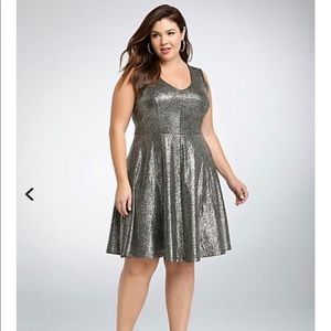 Torrid Foiled Texture Skater Dress